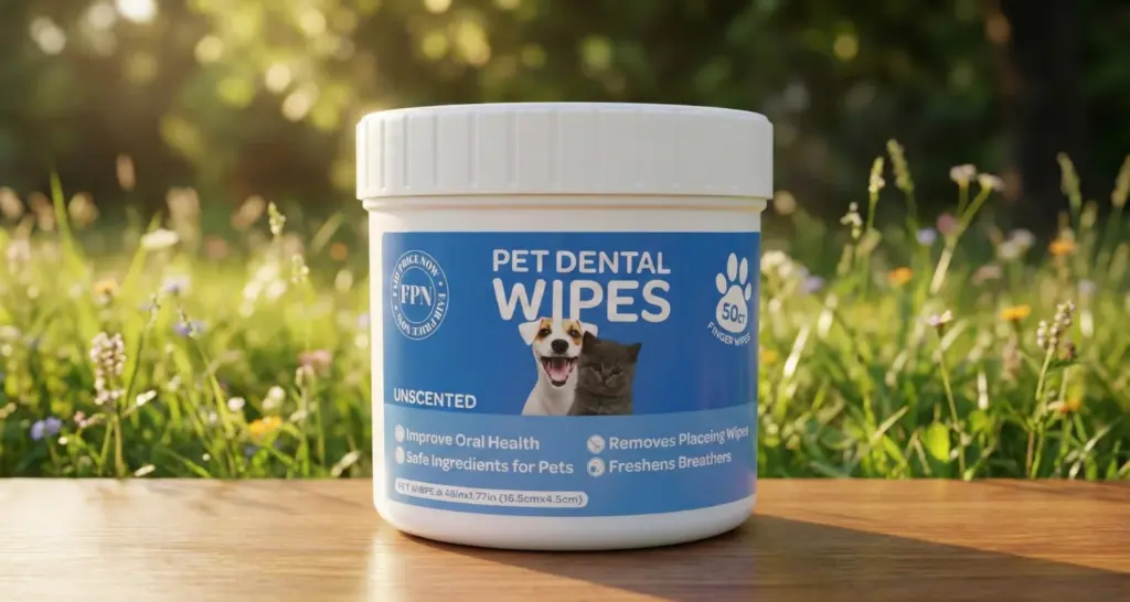 Pet Dental Finger Wipes for Dogs & Cats – 50 Ct Jar