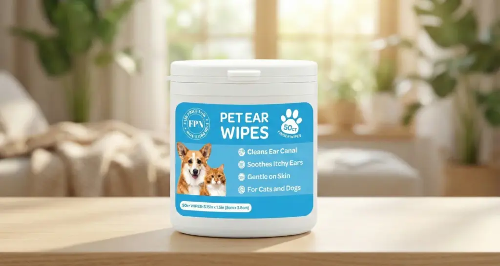 Pet Ear Finger Wipes for Dogs and Cats – 50 Count 
